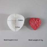 3D Embossed Flower In Heart Soap & Candle Handmade Mould HM0019